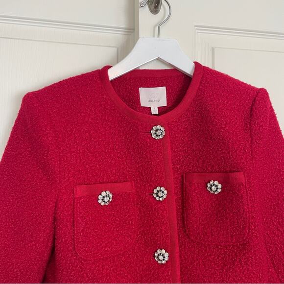 Cinq a Sept Junia Jewel Button Boucle Textured Cropped Jacket NWT - Picture 3 of 10